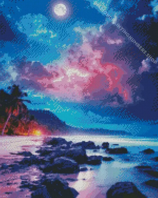 blue and purple sunset Diamond Dotz