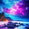 blue and purple sunset Diamond Dotz