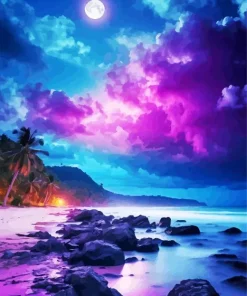 blue and purple sunset Diamond Dotz