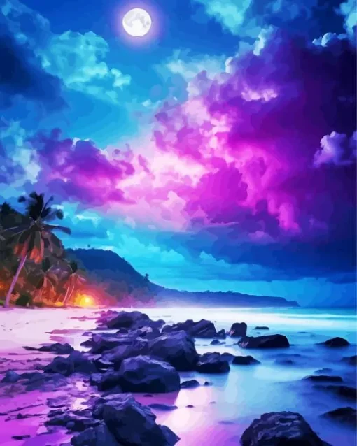 blue and purple sunset Diamond Dotz
