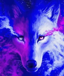 blue and purple wolf Diamond Dotz