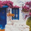 blue door greece Diamond Paintings