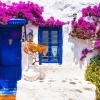 blue door greece Diamond Paintings