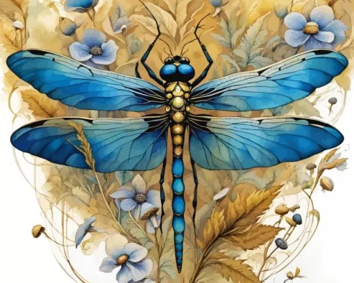 blue dragonfly Diamond Paintings