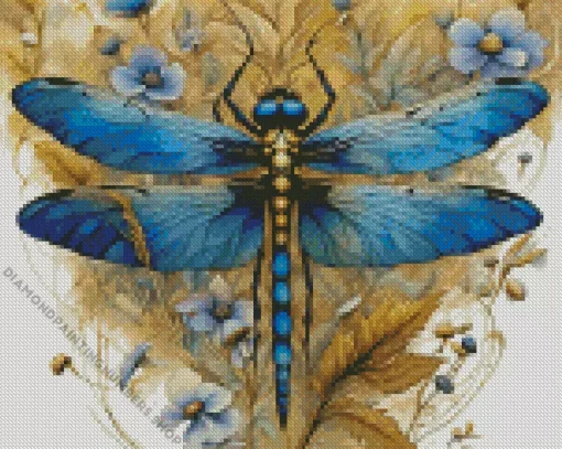 blue dragonfly Diamond Paintings
