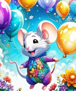 colorful flying mouse Diamond Dotz