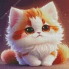 cute fluffy cat art Diamond Paintings