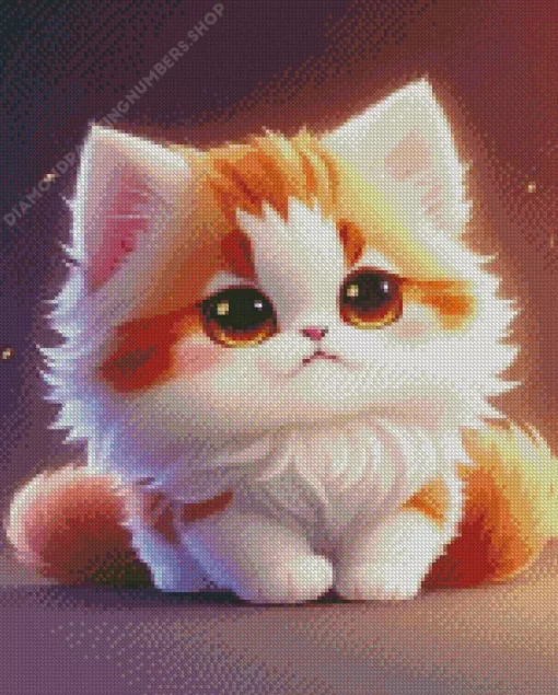 cute fluffy cat art Diamond Paintings