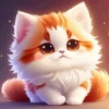 cute fluffy cat art Diamond Paintings