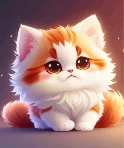 cute fluffy cat art Diamond Paintings