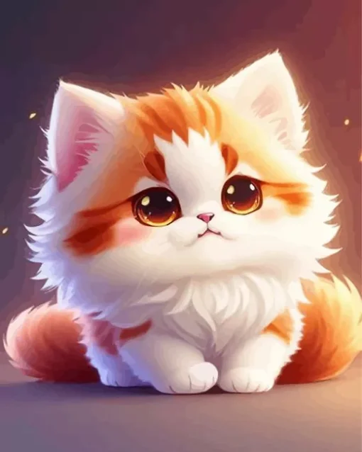 cute fluffy cat art Diamond Paintings