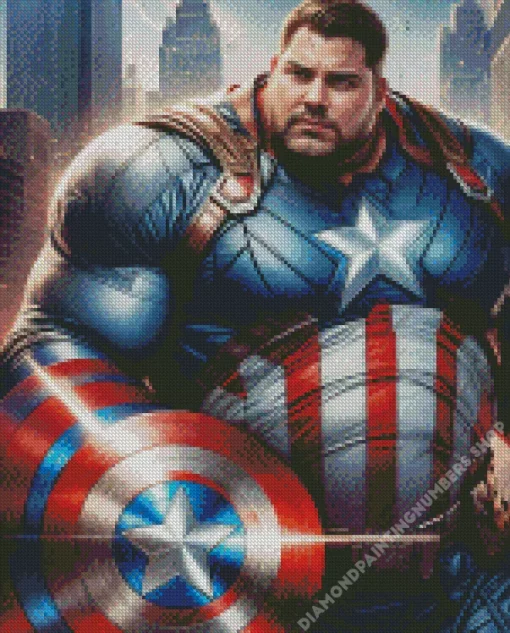 fat captain america Diamond With Numbers