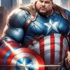 fat captain america Diamond With Numbers