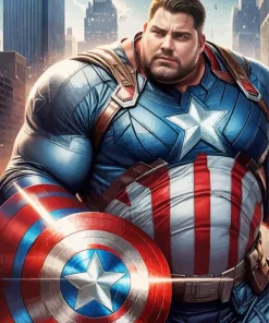 fat captain america Diamond With Numbers