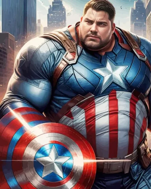 fat captain america Diamond With Numbers