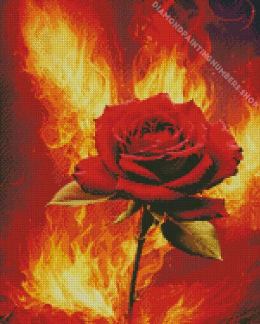 flame rose Diamond Paints