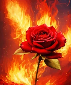 flame rose Diamond Paints