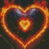 flaming heart Diamond With Numbers