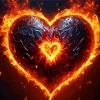 flaming heart Diamond With Numbers