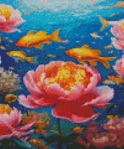floral golden fish Diamond Paints