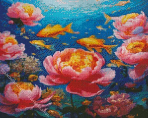 floral golden fish Diamond Paints