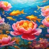 floral golden fish Diamond Paints