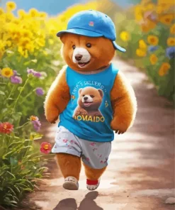 flowers and teddy bear Diamond Paints