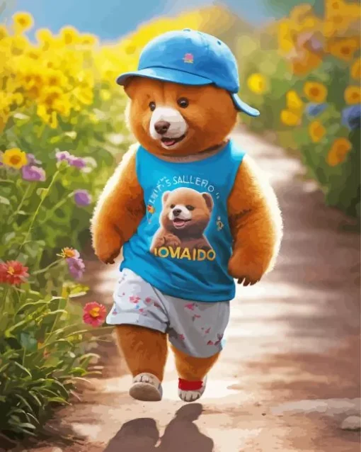 flowers and teddy bear Diamond Paints
