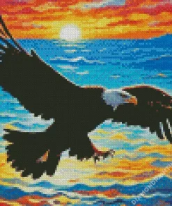 flying eagle sunset Diamond Paintings