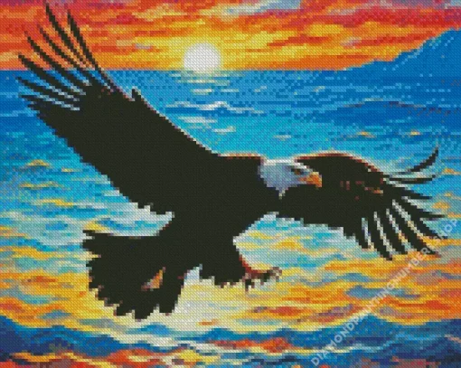 flying eagle sunset Diamond Paintings