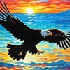 flying eagle sunset Diamond Paintings