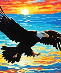 flying eagle sunset Diamond Paintings