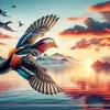flying mandarin duck Diamond Paintings