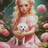 girl and dog art Diamond Paints