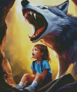 girl and wolf anime Diamond Paints