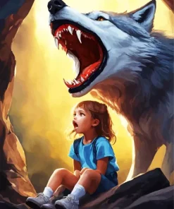 girl and wolf anime Diamond Paints