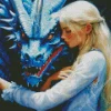 girl hugging a dragon Diamond With Numbers