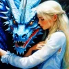 girl hugging a dragon Diamond With Numbers