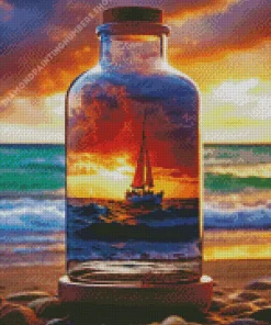 glass sunset art Diamond Paints