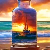 glass sunset art Diamond Paints