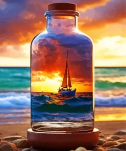 glass sunset art Diamond Paints