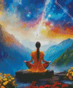 lady doing yoga art Diamond Paints