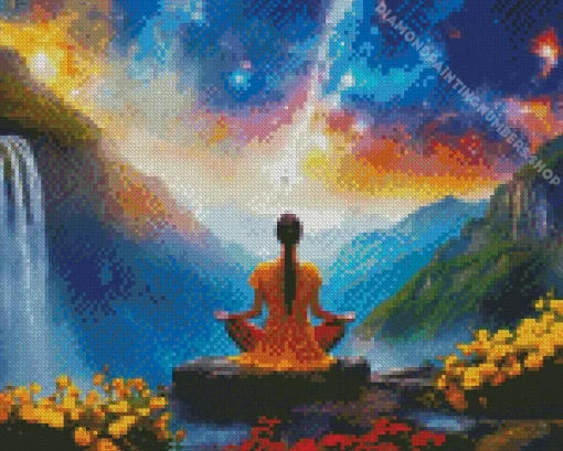 lady doing yoga art Diamond Paints