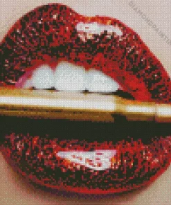 lips biting bullet Diamond Paints