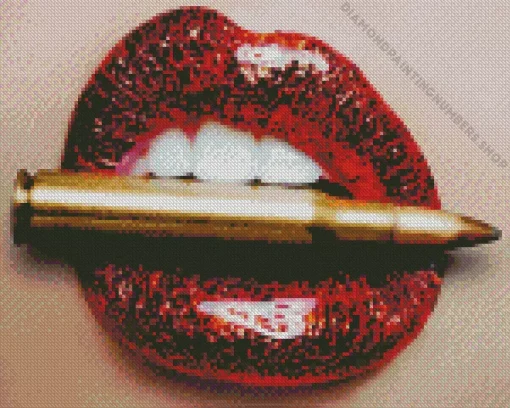 lips biting bullet Diamond Paints