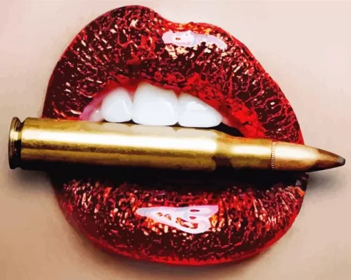 lips biting bullet Diamond Paints