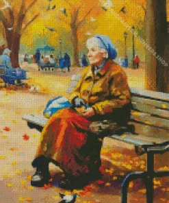 lonely grandmother Diamond With Numbers