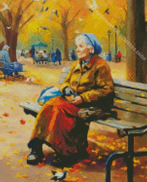 lonely grandmother Diamond With Numbers
