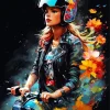 motocross girl Diamond With Numbers