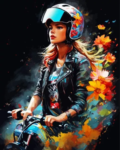 motocross girl Diamond With Numbers